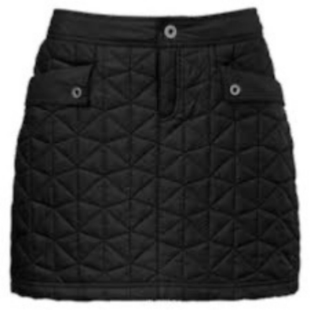 The North Face Black Quilted Insulated Mini Skirt Womens M 100% Polyester Dual F